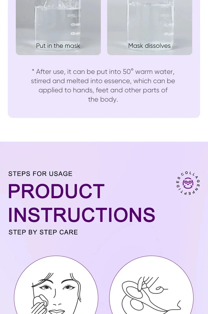 Collagen Anti Wrinkle Facial Mask Anti Aging Fade Fine Lines Firm Skin Moisturizing Brightening Smooth SkinCare Korean Cosmetics