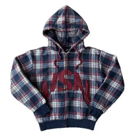 Hip-hop letter embroidery plaid splicing design oversized long-sleeved hoodie for men skateboard Y2K casual versatile sweatshirt