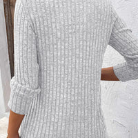 Women's Fashionable V-neck Button Up Top With Pit Stripes