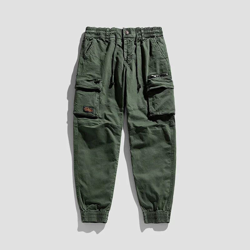 Spring and autumn trendy Cargo pants for men, slim, leggings, ruffian and handsome trousers, American multi bag pants, outdoor v