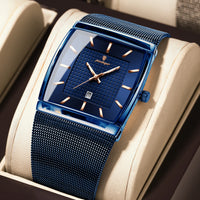 POEDAGAR Luxury Fashion Men Clock Stainless Steel Mesh Date Waterproof Luminous Man Wristwatch Quartz Casual Men's Watches Reloj