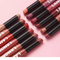 Integrated waterproof lipliner+lipstick lipstick lipstick set,no smudge,no fade,no cup,durable,easy to create a perfect makeup!