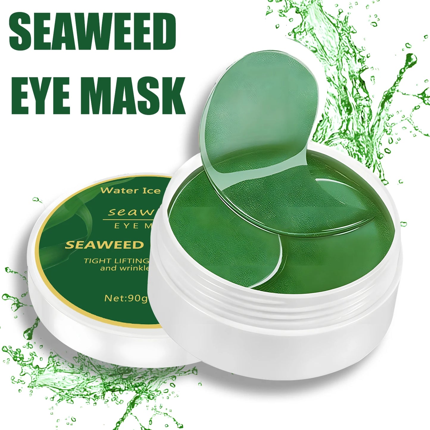 Seaweed Eye Mask; Rich in Seaweed, Collagen and Hyaluronic Acid, Smoothes Fine Lines, Fades Dark Circles, Tightens and Nourishes the Skin, Makes the Skin Smoothes and Softens the Eyes