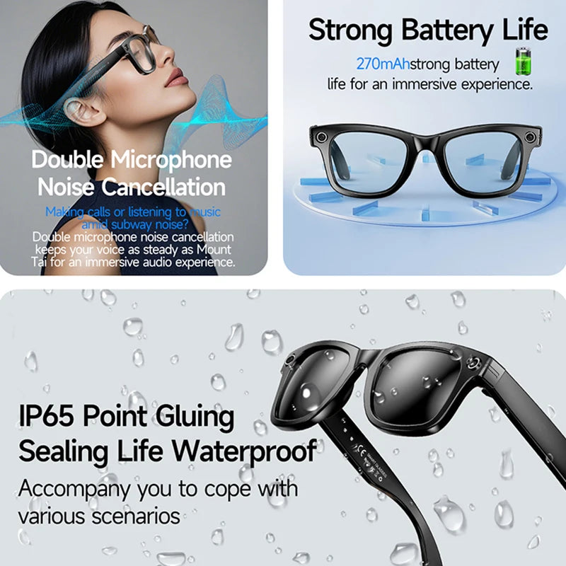 2025 New Smart Glasses With Red Coated Lenses W610 800W HD Camera 32GB Photo Video Shooting AI Translation Recognition Glasses