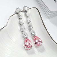 OEVAS 16.98cttw Moissanite Diamond Stud earrings Lab Grown 9*13mm Papalacha Drop Earrings For Women Sparkling Party Fine Jewelry