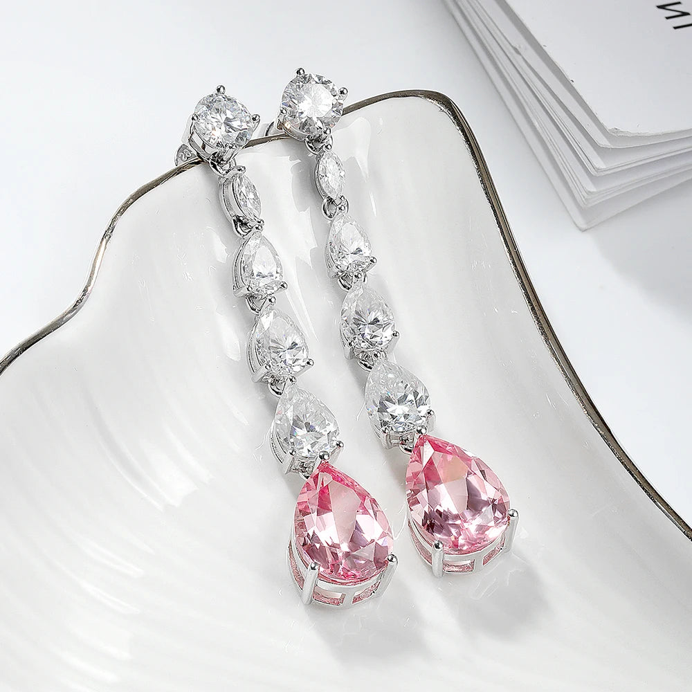 OEVAS 16.98cttw Moissanite Diamond Stud earrings Lab Grown 9*13mm Papalacha Drop Earrings For Women Sparkling Party Fine Jewelry