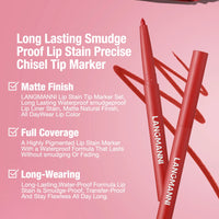 Integrated waterproof lipliner+lipstick lipstick lipstick set,no smudge,no fade,no cup,durable,easy to create a perfect makeup!