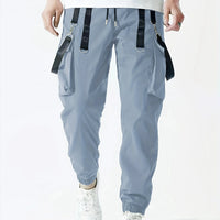 Fashion Men's Casual Techwear Drawstring Multi Flap Pockets Cargo Pants Hip hop Joggers Pant