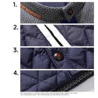 Men's Jackets Winter Warm Bomber Quilted Coat Lightweight Business Casual Button Down Clothing Waterproof Warm Jackets US Size