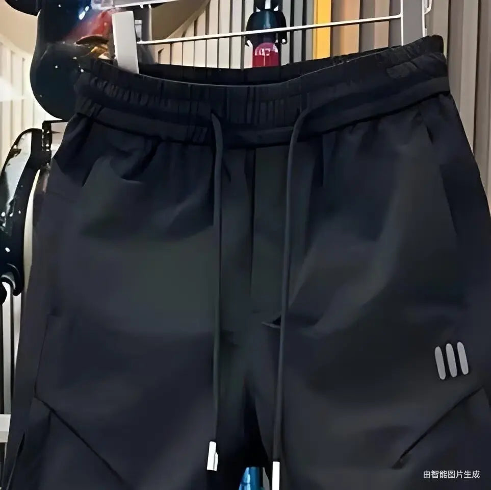 Spring new men's outdoor work pants loose fitting and trendy brand quick drying harem pants elastic waisted casual pants