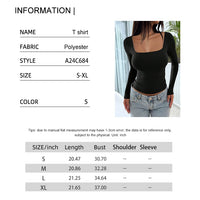 Women's Long Sleeve Tops Casual Scoop Neck Ribbed Knit Slim Fitted Basic Tee Shirts Trendy Spring Outfits