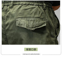 CAAYU Joggers Cargo Pants Mens Casual Y2k Multi-Pocket Male Trousers Sweatpants Streetwear Techwear Military Green Track Pants