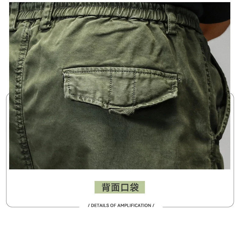 CAAYU Joggers Cargo Pants Mens Casual Y2k Multi-Pocket Male Trousers Sweatpants Streetwear Techwear Military Green Track Pants