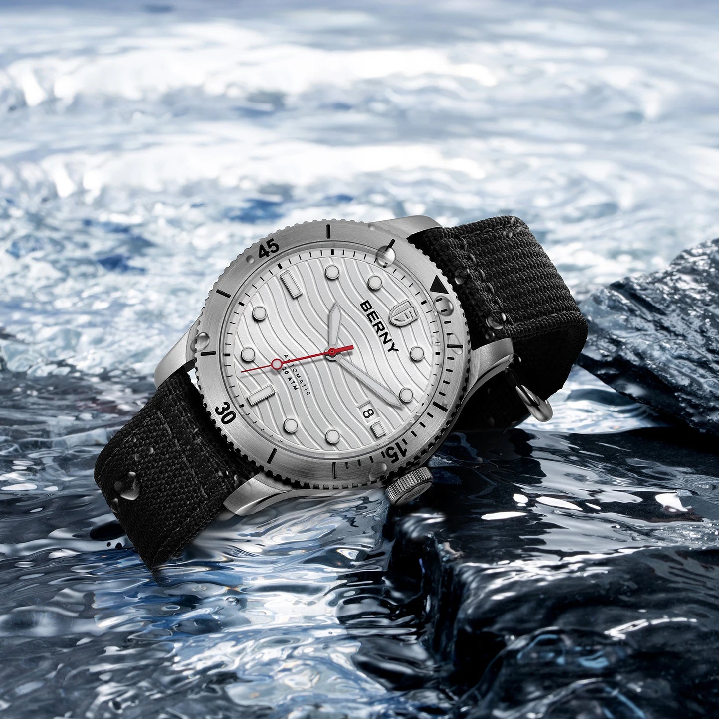 BERNY Top Automatic Diver Watch for Men PT5000 Movement 20ATM Waterproof Luminous Sapphire Lens Sport Swimming Diving Watch Men