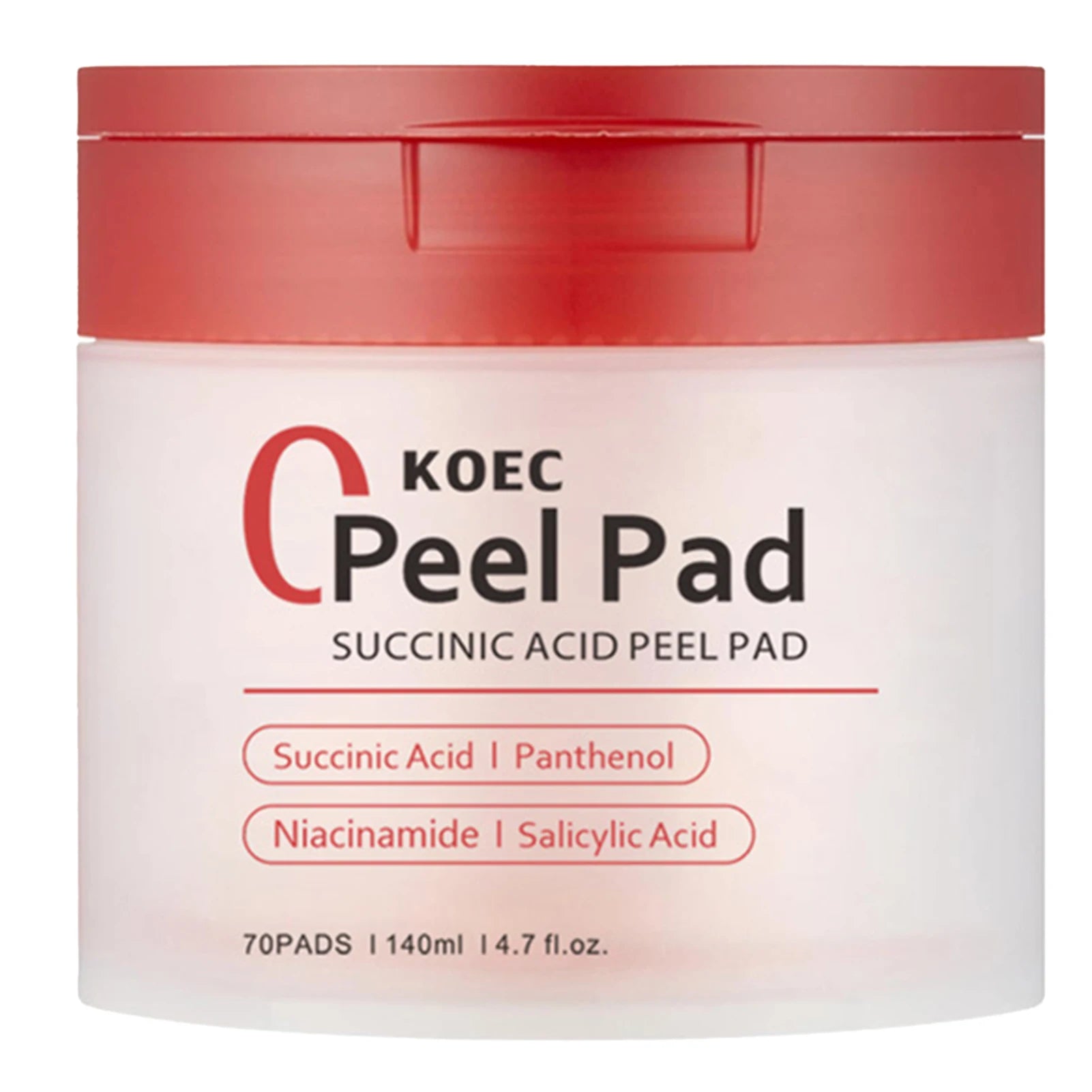 70pcs Red Succinic Acid Peeling Pads Gentle Exfoliation Peeling Pads With Succinic Acid Skin Acnes Cleaner Toner Pads