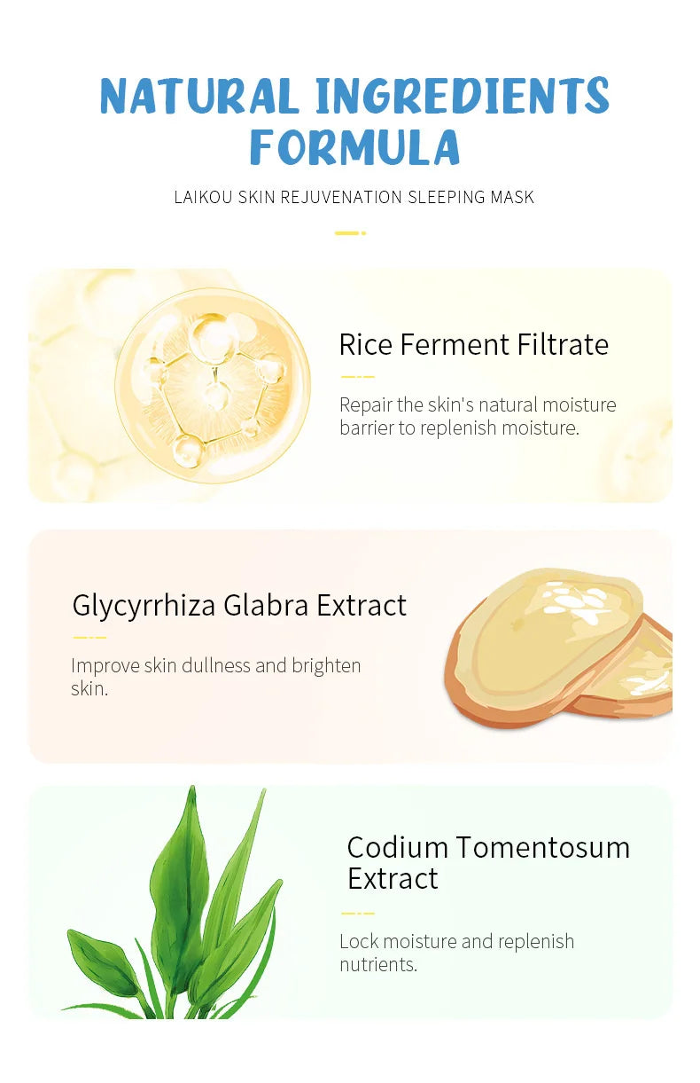 LAIKOU 7pcs Moisturizing Facial Mask Anti Wrinkle Firming Hydrating Sleeping Face Masks Face Mask Beauty Korean Skin Care