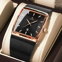 POEDAGAR Luxury Fashion Men Clock Stainless Steel Mesh Date Waterproof Luminous Man Wristwatch Quartz Casual Men's Watches Reloj