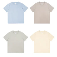 Men's 230g Heavy Cotton Short-sleeved T-shirt Men Pure Cotton Loose Solid Color Bottoming Shirt Trendy Man T-shirt Tops Clothes