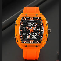 LOQNCE Sports Watches Fashion Men Watches 50m Waterproof Rectangle LED Big Dial Display Digital Watches LED Wristwatches Men