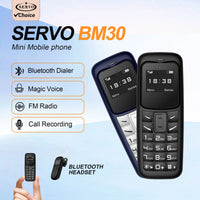 SERVO 2G Small Mobile Phone Bluetooth Dialer Magic Voice Blacklist Low Radiation Bluetooth Headset Mini Cellphone Multilingual