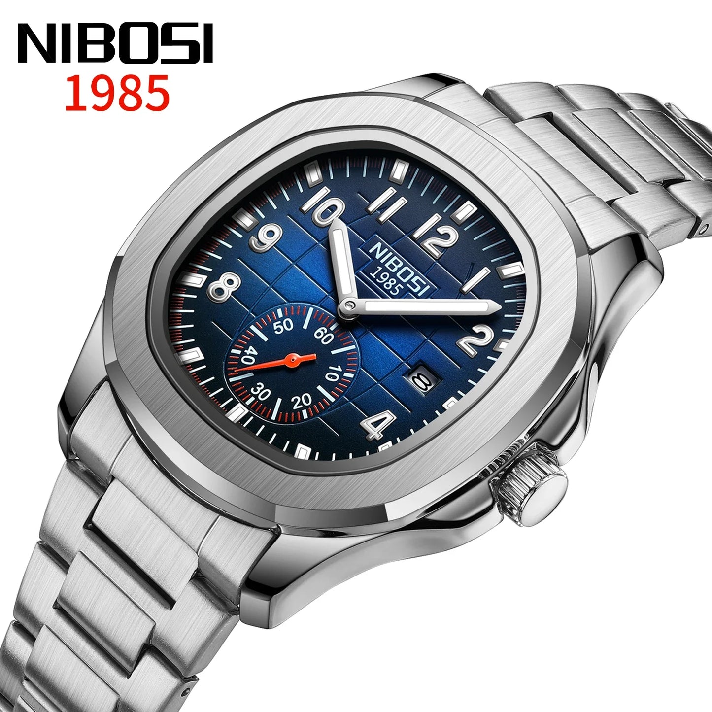 NIBOSI Brand Luxury Mens Watch Waterproof Luminous Digital Design Quartz Watch Casual Belt Date Watches For Men reloj hombre
