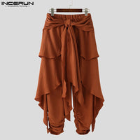 Fashion INCERUN Summer Spring Men Casual Pants Harem Pant Pleated Long Trousers Streetwear Oversize Men's Clothing S-5XL