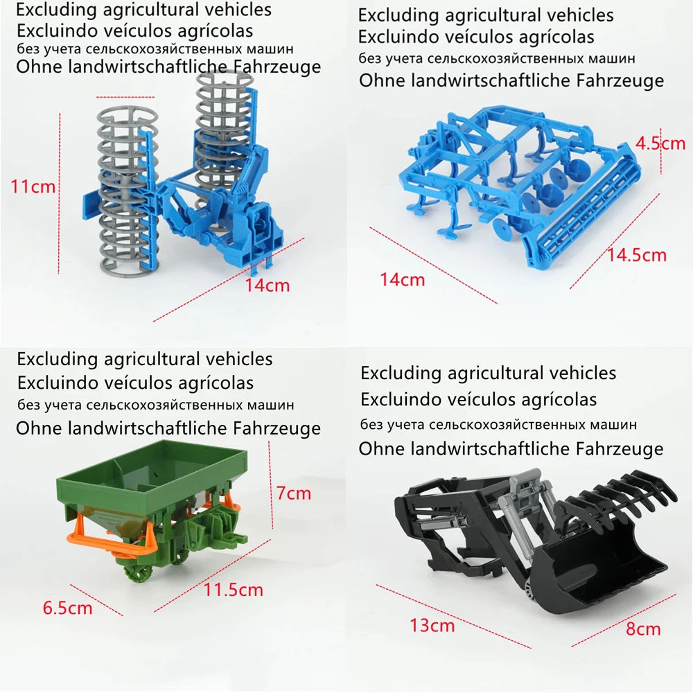 RC Car Tractors Trailer 2.4G Radio Controlled Farm Cars Farming Simulator Truck Miniature Farmer Animal Model Toys Children Boys