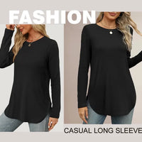 Traf 2024 Mujer Womens Long Sleeve Round Neck Shirts Side Split Basic Loose Tunic Tops Casual Shirts Ropa De Mujer Fashion
