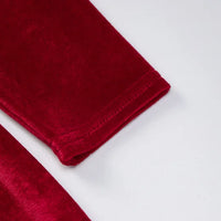 Women Elegant Long Sleeve Party Evening Velvet Bodycon Split Pencil Midi Dress Spring Autumn Clothes