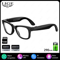 AI Smart Glasses 5 Million Pixels Recording Videos Photo Recognition Answer Translation 290mAh IP66 Waterproof Bluetooth Glasses