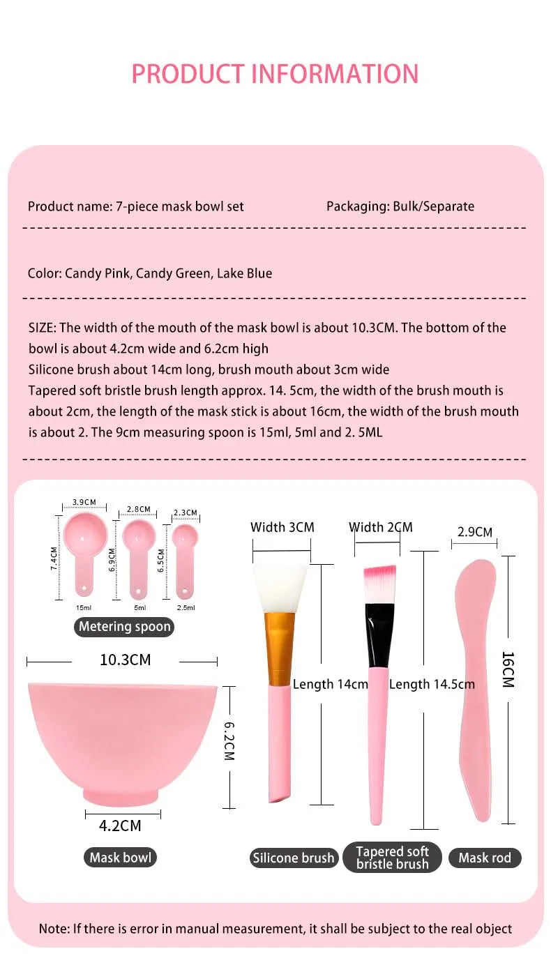 Face Mask Mixing Bowl Set DIY Facemask Mixing Tool with Silicone Mask Bowl Makeup Brushes Spatula Beauty Skin Care Beauty Health