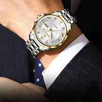 POEDAGAR Luxury Casual Man Watch Waterproof Luminous Date Week Quartz Men's Watches Stainless Steel Fashion Sport Men Wristwatch