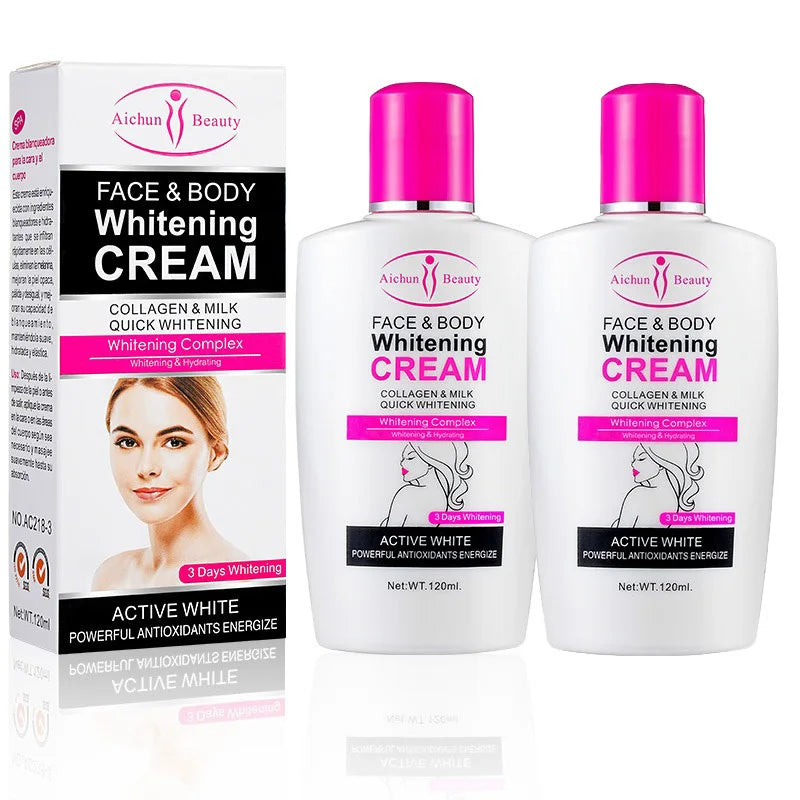 Body Lotion Whitening Moisturizing Dark Skin Bleaching Collagen Milk Face Body Cream Skin Care Body Leg Arm Lightening Smooth