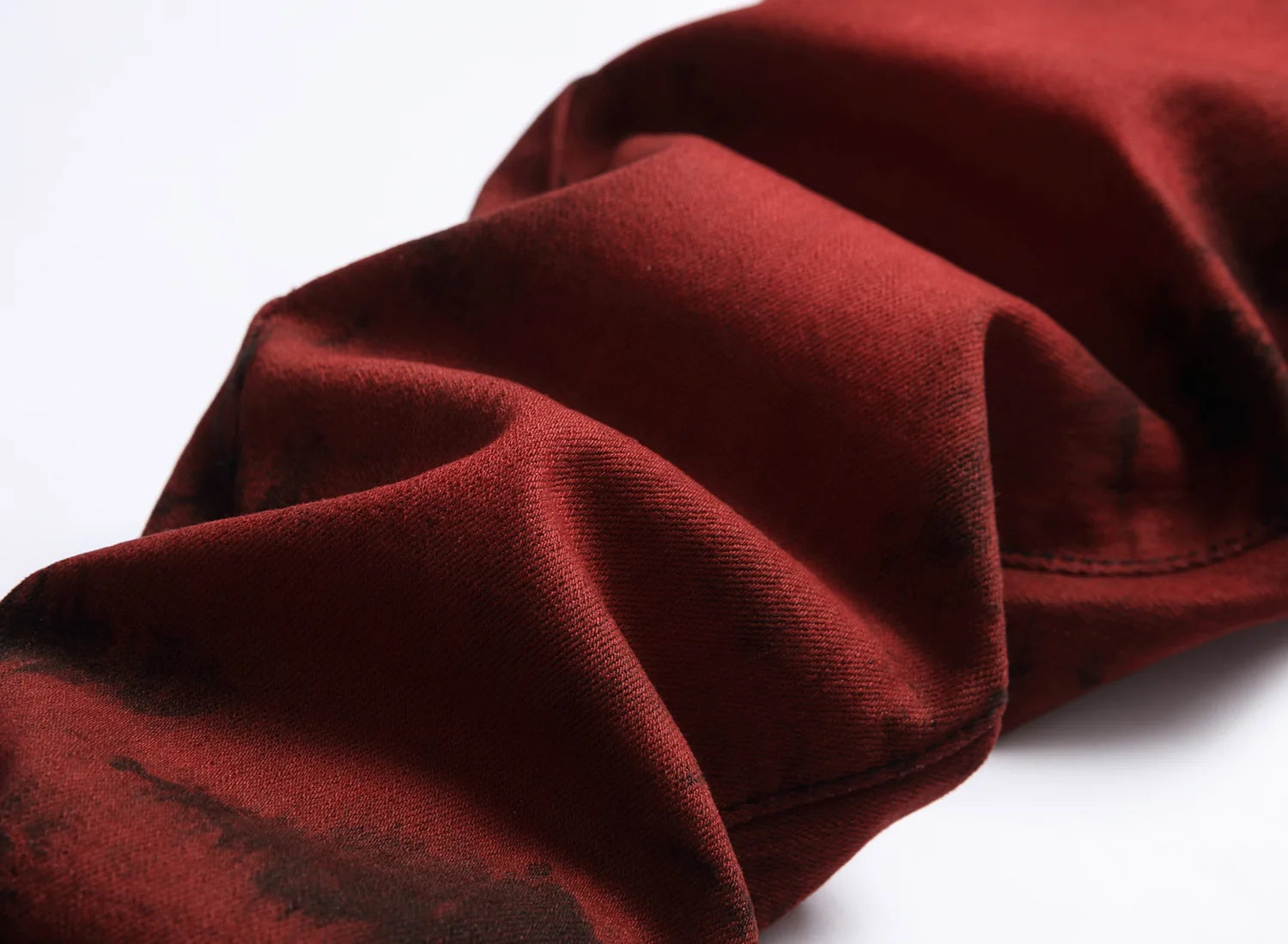 Denim Pencil Pants Men Streetwear Distressed Washed Tie Dyed Jeans Mid Waist Pockets Vintage Straight Ankle Length Trousers