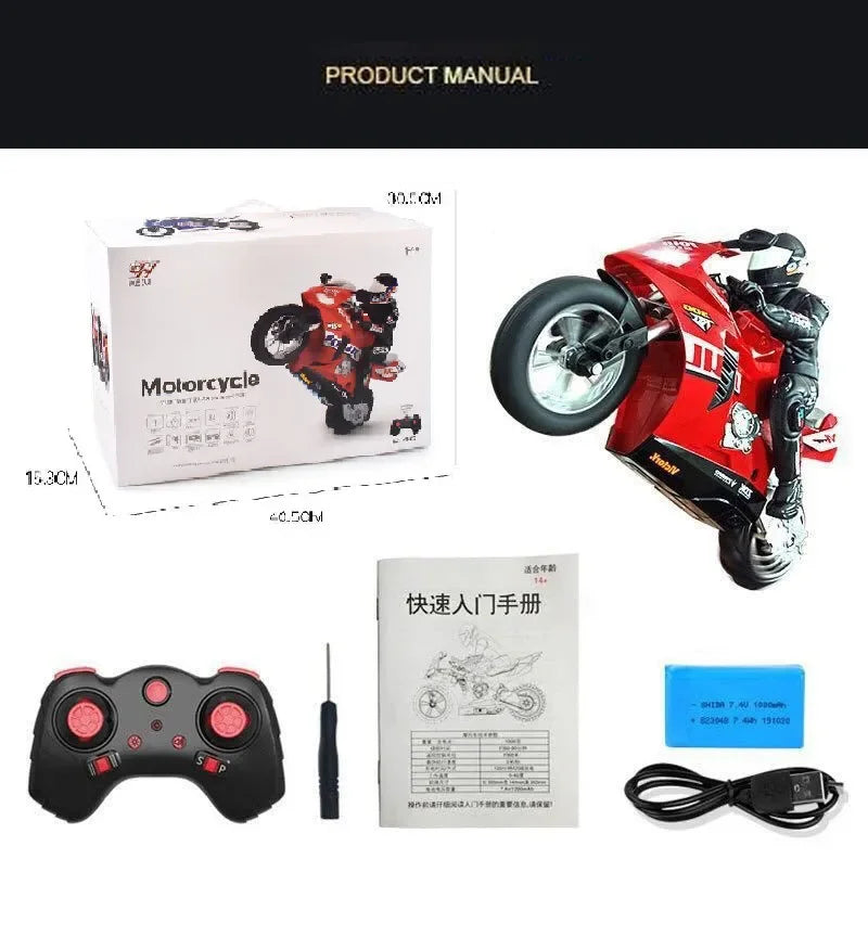 1/6 RC Motorcycle Rc Cars Self-stable Balance Standing on One Wheel Competitive Racing Drift Stunt Electric Motorcycle for Kids