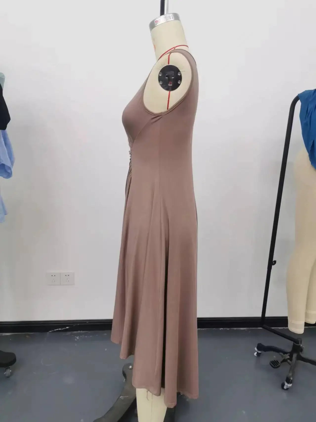 Summer New Women's Dress Fashion Sexy Slim Sleeveless A-line Dress Elegant Simple Office Red Korean Midi Dress For Female Party