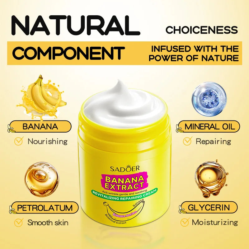 SADOER Banana Skin Brightening Cream Skincare Moisturizing Facial Creams Hydrating Face Cream Beauty Skin Care Products