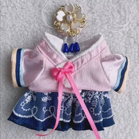 For 15/17cm Labubu Doll Accessories Labubu 3.0 Outfit Korean Traditional Style Dress Set with Hair Clip Doll Clothes