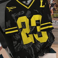 Summer Fashion Butterfly 23 Print TShirt For Women V-Neck Mesh Hole Short Sleeve Sports Football Jersey Y2K Loose Women Clothing