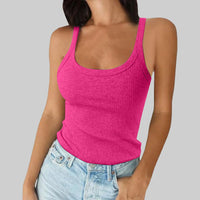 Y2K Slim Tank Tops Summer Lady Backless Solid Color Stretch Streetweaer Vests SSFZC-2501