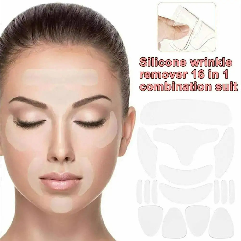 18Pcs Silicone Face Forehead Cheek Chin Sticker Anti-wrinkle Face Eye Patches Wrinkle Removal Face Lifting Beauty Tool Skin Care