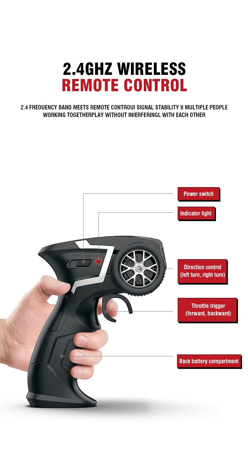 Rc Car 1/14 20Km/h High Speed Remote Control Alloy Car Off Road Crawler Climbing Truck All Terrains Toys Racing Profession Car