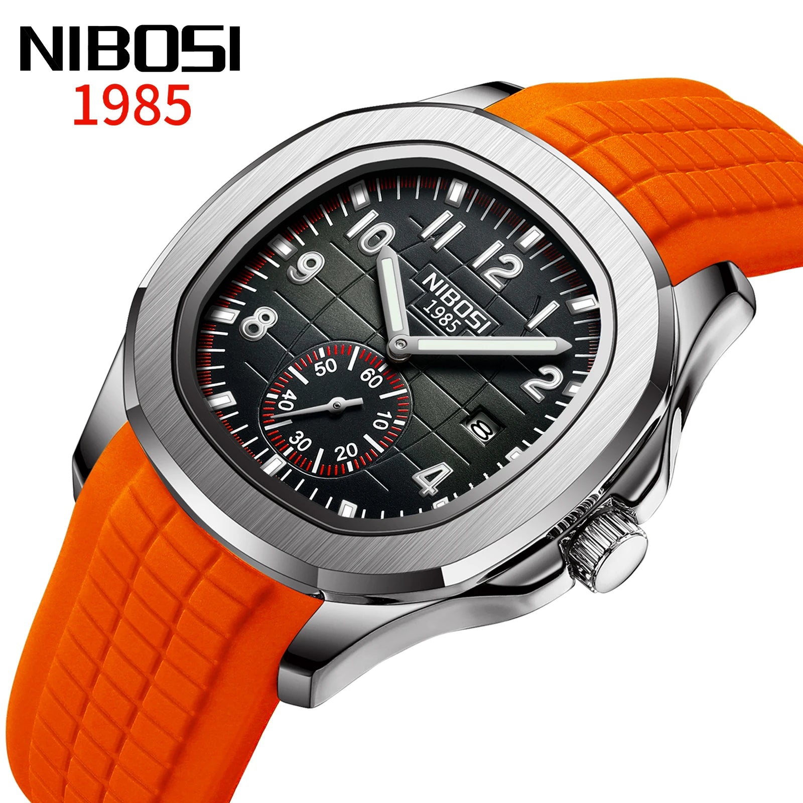 NIBOSI Brand Luxury Mens Watch Waterproof Luminous Digital Design Quartz Watch Casual Belt Date Watches For Men reloj hombre