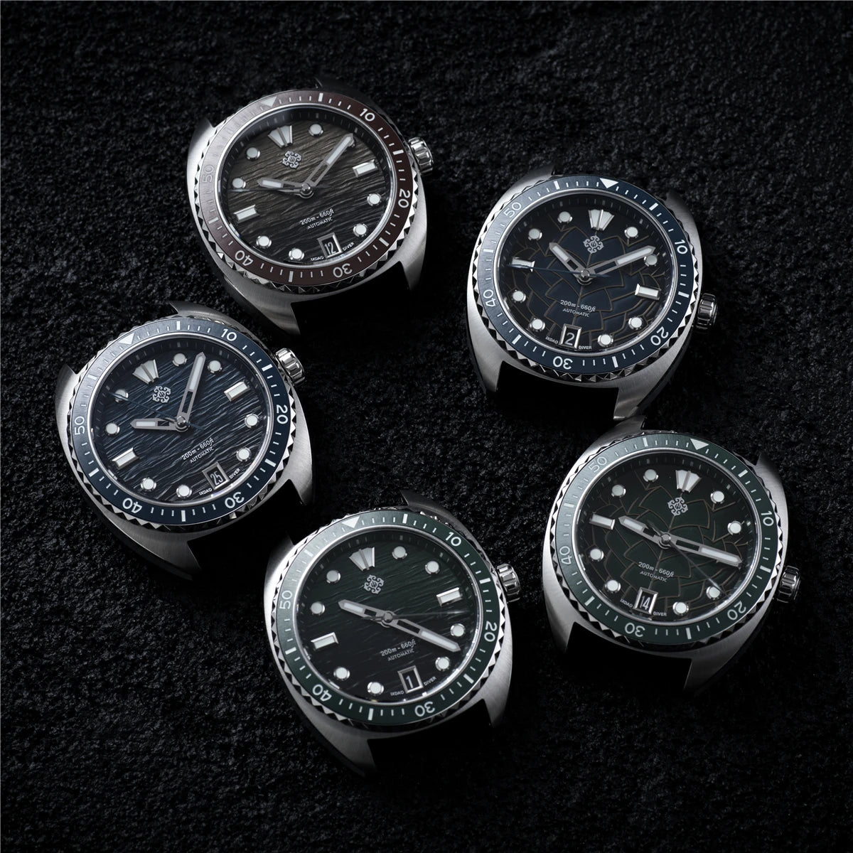 2025 New IXDAO IPOSE Automatic Mechanical Men Watch JD-X07S Dragon Scale Pattern Watch Stainless Steel BWG-9 Diving reloj hombre