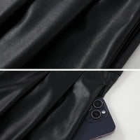 High Waist Wide Leg PU Leather Pants Women's Suit Casual Floor Length Trousers Autumn Winter New Style Loose Fit Long Pants