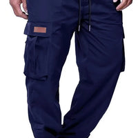 American style high street retro multi pocket workwear pants for men's new trendy loose straight leg versatile casual long pants