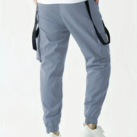 Fashion Men's Casual Techwear Drawstring Multi Flap Pockets Cargo Pants Hip hop Joggers Pant