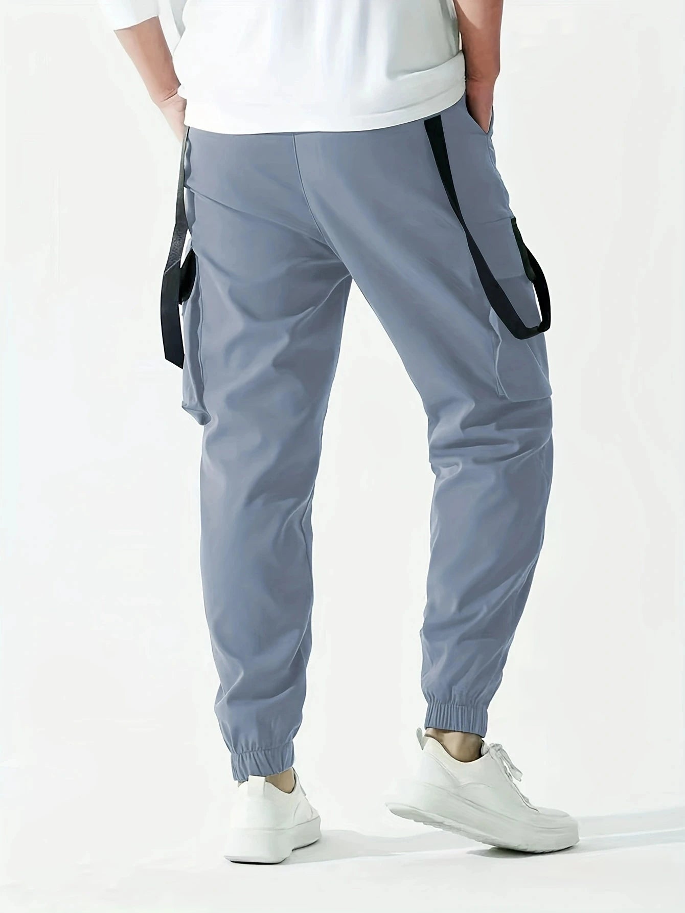 Fashion Men's Casual Techwear Drawstring Multi Flap Pockets Cargo Pants Hip hop Joggers Pant