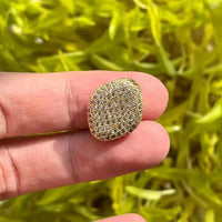 3Pcs/Lot Spacer Rhombus Beads Zirconia Paved Jewelry Finding Accessory 19x15.5x5mm