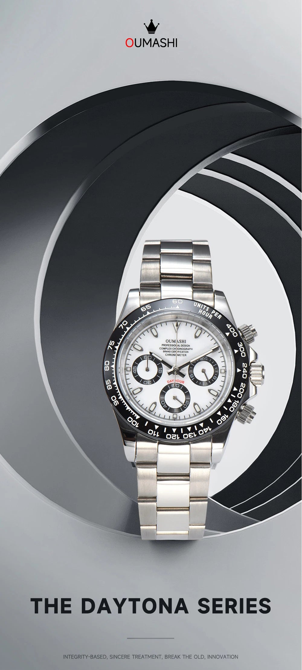 OUMASHI VK63 Man luxury panda watches Sports Quartz Watch Sapphire Stainless Steel Waterproof  Chronometer for vk63 Movement